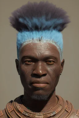 african head portrait, warrior costume, village, meditation, woods, galaxy sky, 8k quality