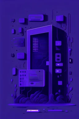 illustrations with a simple art style that show software use, use dark blue-purple and black, make it happy and minimal