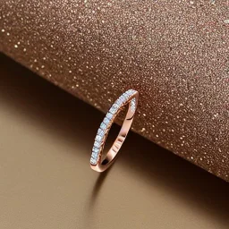 delicate thin ring with diamond dust, knot, rose gold, thin ring