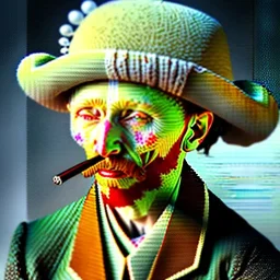 oil portrait of an old men with hat smoking a pipe by Van Gogh 8k