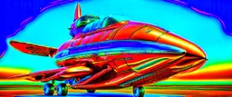 A national geographic award winning photograph of a military fighter jet station wagon wasp hybrid soviet retrofuturism designed by volkswagen only one vehicle per image painted metallic orange traveling at a high rate of speed, jet intake off of front center of vehicle and jet exhaust out the rear with bright blue flame