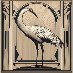 Art deco design of a crane