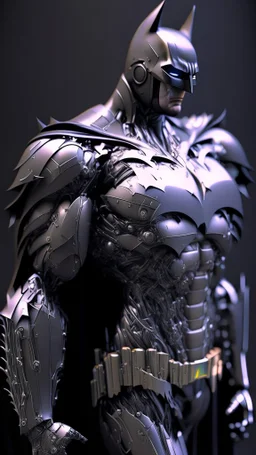 batman become robot, body from metal material, ultra realistic, 4k, ultra detail, full body, full picture