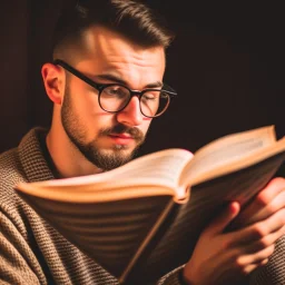 A picture of a person reading a remarkable book on self-development, with a focus on working on self-improvement and acquiring new knowledge.