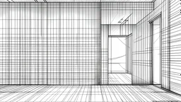 metallic wall pencil drawing, simplistic, architectural concept, pencil drawing style