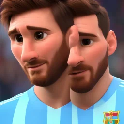 perfect face lionel messi happy, highly detailed, wearing Argentina