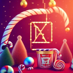 Kodak portra 4 0 0, candy cane,bokeh, utra realistic, ultra detailed 3d renderer, masterpiece, sharp focus,volumetric lighting, ultra photoreal, lens macro,hypermaximalist, unreal engine, UHD, 64k