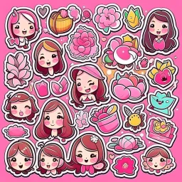 girly stickers template