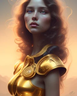 porno actress, beautiful, long hair, wavy hair, curly hair، black eyes, head and shoulders portrait, cinematic, 8k, resolution concept art portrait by Greg Rutkowski, Artgerm, WLOP, Alphonse Mucha dynamic lighting hyperdetailed intricately detailed,jewelry ,golden hour,flower goddess