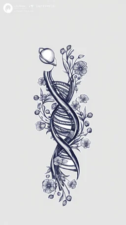 Simple art DNA, Rose them, white background, intricate details, highly detailed, high details, detailed portrait, masterpiece,ultra detailed, ultra quality