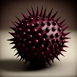 burgundy ball with spikes