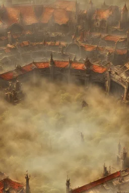 fantasy medieval fighting arena from above