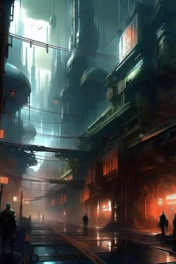 Imagine a cyberpunk city, but it's fantasy, magic, science fantasy