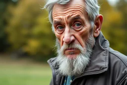 very very ugly man , lot of wrinkles, to much wrinkles, nametag fittnylle on jacket