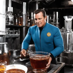 [Star Trek, drinking] Montgomery "Scotty" Scott in engineering working on distilling the Ron Eminente Reserva Rum