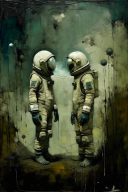 Cause you and I will be like a couple of cosmonauts Except with way more gravity than when we started off" minimalisric surreal space composition Modifiers: oil on canvas surreal Mixed Media mysterious Impressionism heavy brushstrokes Jamie Heiden Gayane Khachaturian arbitrary colour alteration dmt puff mild exorcism Squeak Carnwath Bif Inc.™