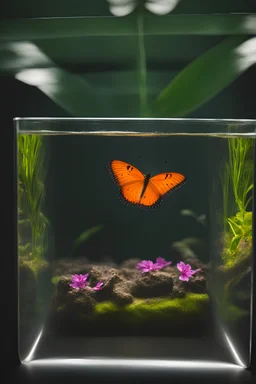 butterfly in an aquarium