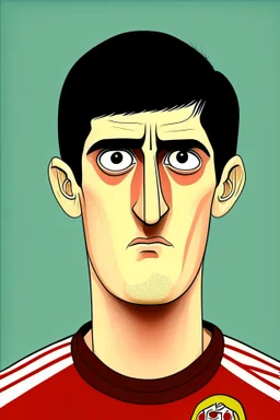 Thibaut Courtois Belgian football player ,cartoon 2d