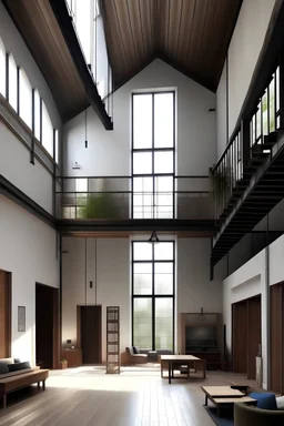 Double height modern interior