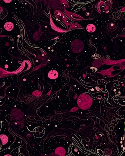 A dark magenta chaotic galaxy designed in Bayeux tapestry painted by Giovanni Battista Sassi