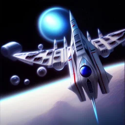 Spaceship, metalic color, hyper realistic, blur