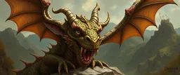 portrait of wild dragon gremlin above byzantes