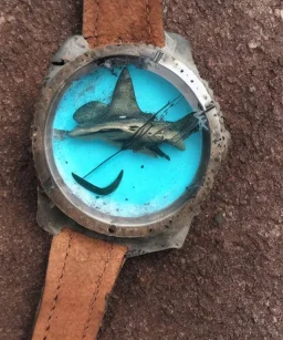 wristwatch death underwater detailed rust decay fish evil nice clean clear shark