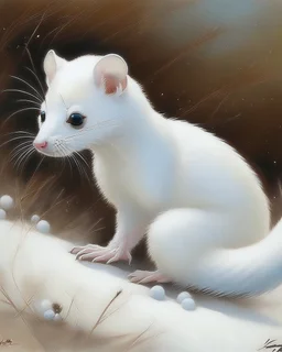 snow weasel painting