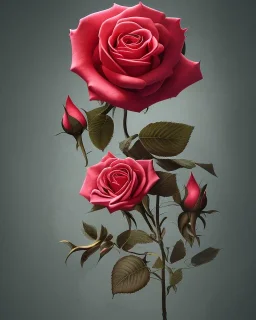 a beautiful rose with faded red color background, hyper realism, hyper details