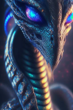 Vampire snake humanoid alien fused ,extremely detailed,crystal clear, mystical colors ,perfectly centered image, perfect composition, rim light, beautiful lighting, 8k, stunning scene, raytracing