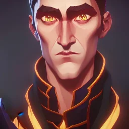 Portrait of a 35 year old handsome warlock