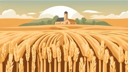 лозунг на поле пшеницы в стиле соцреализм