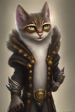 An elegant Tabaxi sorcerer with sleek black fur and piercing red eyes, Human-like cat sorcerer wearing sorcerer clothing, human body, human hands, tall, black fur, red eyes, Body covered in small item pouches, concept art, league of legends, Arcane style, realistic, Rembrant lighting