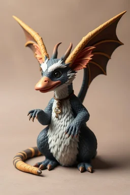 hi poly Mud luxury Wyrm psychic Opossum fur dragon duck T-pose just the character and simple background