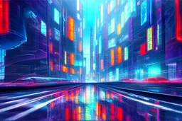 Futuristic cyberpunk street foreground, impressionism painting