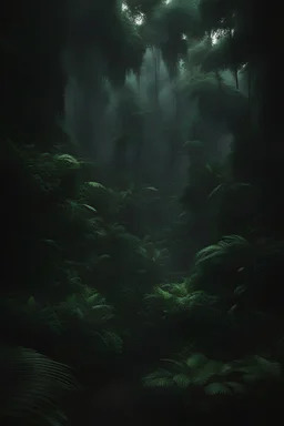 exotic dark humid rainforest