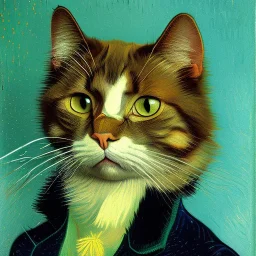 Portrait of a cat by Van Gogh