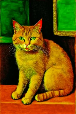 Portrait of a cat by Van Gogh