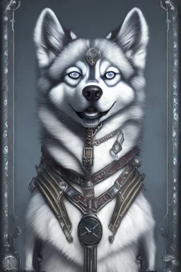 silver steampunk husky gamer