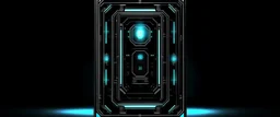 futuristic sci-fi 8 black frame board. front view. Realistic photo. HD. Glowing. 3d style