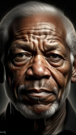 Portrait Morgan freeman brown eyes and face felkers