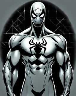 High Quality Illustration of a light gray Marvel Symbiote has a large x on chest does not look like spiderman