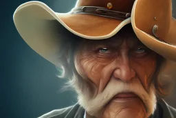 old RUGED cowboy face hat