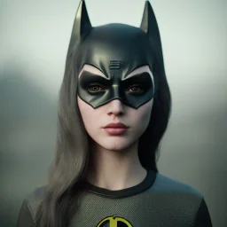 analog style,real cool girl portrait, simmetric eyes, ambient, batgirl make up outfit, ultra realistic photo,gotham city, unreal engine, paloroid, 100mm --aspect ratio 1:1