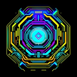 cyberpunk retro futuristic police symbol for comics
