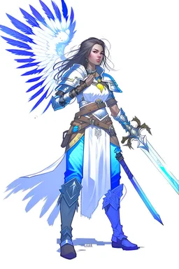 female aasimar barbarian with great sword dnd character