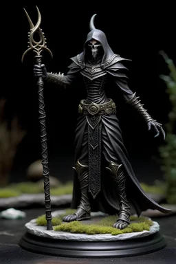 tabletop role-playing miniature of a ringwraith-nazgul-skeletor-slenderman-hybrid wearing minoan clothes. concept art hyperrealism