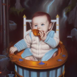 a baby in a fantasy card illustration, disney style