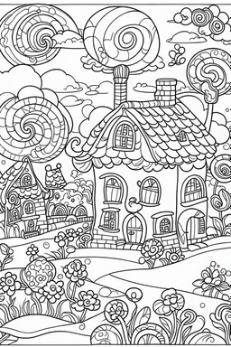 Stress Relief coloring page for kids, cartoon style, thick outline, low details, no shading, vivid color