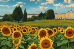 Schönbrunn Vienna with sunflowers